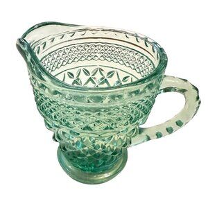 Vintage Anchor Hocking Wexford Creamer Seaform Green